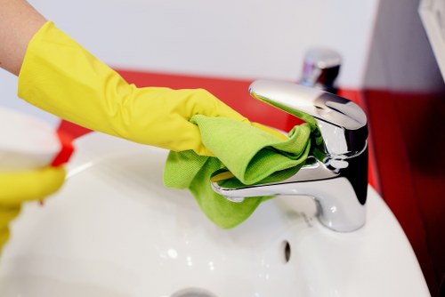 Specialist sofa cleaning equipment in use