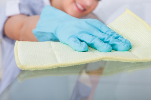 Cleaner preparing a Richmond upon Thames property for final inspection