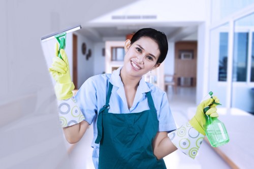 Professional carpet cleaning process in progress inside a home